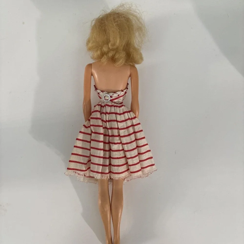 Vintage Barbie Sun Dress Premier Bild Lilli Rose Trim Red White Striped And Doll